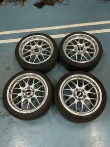 BBS RG734 18×8.5j +38 PCD120 5穴　タイヤ付き４本セット