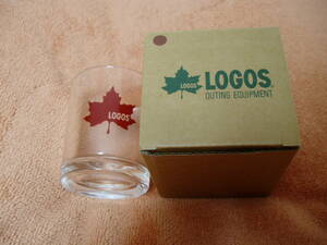 未使用【LOGOS】ガラスタンブラー　赤　口径7.5cm×高さ8.5cm