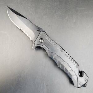 #11129 折り畳み サバイバルナイフ 約4cm × 約11.6cm 重さ 約104g レジャーアウトドア キャンプ ブラック 野外登山 鋼製 シースナイフ 
