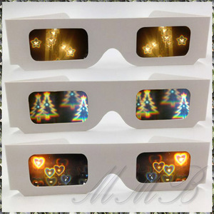 Rainbow Prism 3d Glasses 夜景 眼鏡 ロマンチックイルミネーショングラス メガネ 花火めがね 3本セット【送料無料】