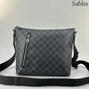 1円【超極美品】●LOUIS VUITTON ルイヴィトン ダミエグラフィット ミックPM NM N40003 メッセンジャーバッグ ショルダーバッグ 黒 メンズ