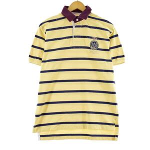 古着 ラルフローレン Ralph Lauren POLO by Ralph Lauren ボーダー柄 半袖 ラガーシャツ メンズM /eaa239702 【LP2311】