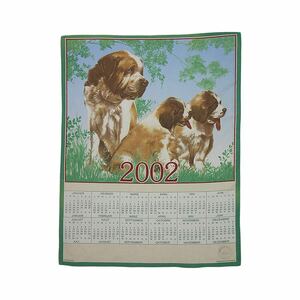 フランス 犬 ファブリック 布 カレンダー タペストリー インテリア キッチン雑貨 セントバーナード 動物