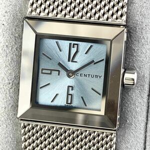 【1円〜】CENTURY センチュリー 腕時計 レディース TIME GEM タイムジェム ブルー文字盤 スクエア 可動品