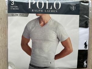 Polo by Ralph Lauren Tシャツ スリムフィット Vネック 3枚組 US Sサイズ ポロ ラルフ ローレン 3色半袖 