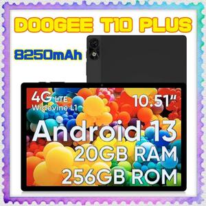 10.51インチ 2K DOOGEE Android 13 タブレット T10 PLUS RAM 20GB 8 + 12 拡張 ROM 256GB 2TB TF 拡張 IPSディスプレイ 8コアCPU