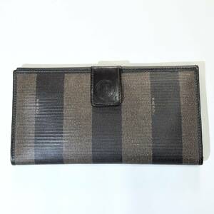 フェンディ FENDI イタリア製 ペカン Wホック 長財布 レザー ウォレット メンズ レディース 小物 PVC 6825