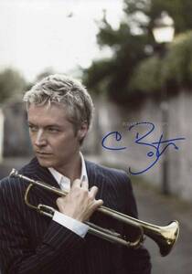 トランペット奏者 Chris Botti クリス・ボッティ サイン フォト　他、1枚モノクロ写真付き