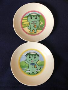 激レア非売品　かっぱ寿司 カーくん　パー子ちゃん　陶器皿　2枚セット　ノベルティ
