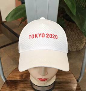 アシックス／TOKYO 2020／メッシュキャップ／ホワイト／メンズフリーサイズ(約57〜60㌢)