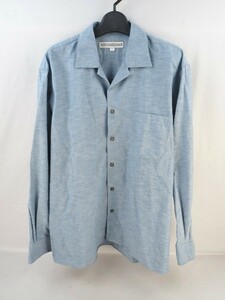 3T240215 美品 INDIVIDUALIZE SHIRTS 長袖 無地 ライトブルー デニム コットン100％ Lサイズ (XL在庫あり) インディビジュアライズドシャツ