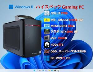 ハイスペック Gaming PC/i7 7700/32G/GTX1060/SSD 256G＋HDD 1T/WIN11/#1E7