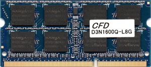 CFD販売 ノートPC用 1.35V (低電圧対応) メモリ DDR3-1600 (PC3L-12800) 8GB 1.35V対応 SO-DIMM D3N1600Q-L8G
