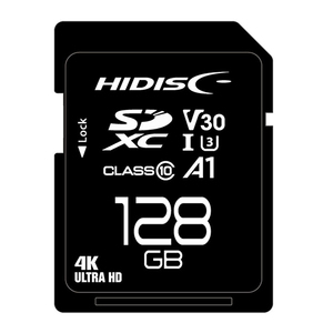 HIDISC 超高速SDXCカード 128GB CLASS10 UHS-I Speed class3, A1対応 HDSDX128GCL10V30
