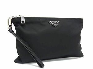 1円 ■美品■ PRADA プラダ テスートナイロン クラッチバッグ セカンドバッグ メンズ レディース ブラック系 AY1761