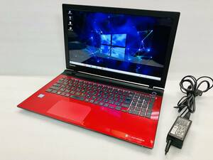 R7786C【USED】TOSHIBA T55/UR PT55URP-BWA モデナレッド/15.6型フルHD/Core i3/メモリ4GB/HDD1TB/Win10/ブルーレイ/WebCam/Bluetooth/