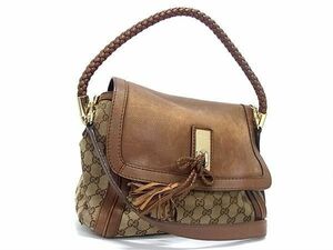 1円 GUCCI グッチ 232301 GG柄 GGキャンバス 2WAY クロスボディ ハンドバッグ ショルダー 斜め掛け 肩掛け レディース ベージュ系 AY2379