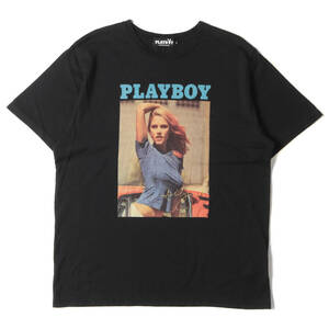 HYSTERIC GLAMOUR ヒステリックグラマー Tシャツ サイズ:L PLAYBOY プレイボーイ フォト グラフィック ロゴ プリント Tシャツ ブラック
