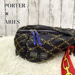 極美品✨PORTER × ARIES ボディバッグ コラボ　ナイロン チェーン