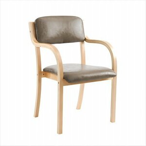 【2脚】 PU ライトブラウン　 ダイ ニングチェア 木製 椅子 介護チェア イス チェア