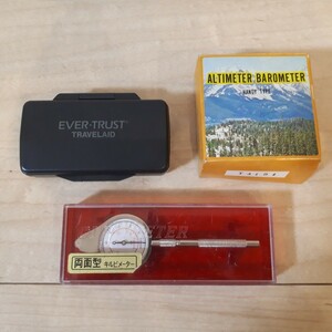 【送料無料】EVER - TRUST TRAVELAID No. 1210 コンパス 両面型 キルビメーター ALTIMETER BAROMETER 気圧目盛付高度計 セット 登山 レア