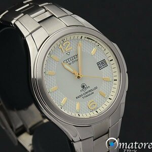 1円～◎CITIZEN シチズン アテッサ チタン メンズ 電波ソーラー H410◎