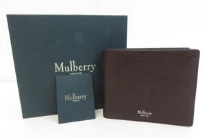 16432 久604-248 【未使用品】 Mulberry　二つ折り 財布　ダークブラウン 茶色系　マルベリー　ウォレット　ヤ60