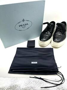 PRADA プラダ　オックスフォード　レースアップシューズ　ウイングチップ　レザー　37 1/2（約24cm）