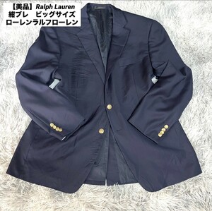 ［美品］1スタ　LAUREN RALPH LAUREN テーラードジャケット ネイビー 紺ブレ 紺ブレザー 金ボタン ブレザー　ラルフローレン　POLO　XL