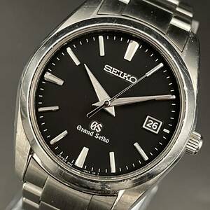 ☆高級☆グランドセイコー/Grand Seiko/9F62-0AB0/電池式/クオーツ/36㎜/メンズ腕時計/デイト/ブラック/黒/精度良好/純正