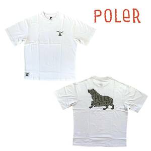 POLeR アウトドア スタッフ■送料込■WOLF リラックスTシャツ■白■狼 サーフィン キャンプ チャムス ウィダンシー スノーピーク 稲葉浩志