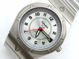 1円◆稼働◆ ニクソン シルバー クオーツ メンズ 腕時計 N18806