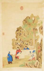 ◆掛軸『 禹之鼎 絹本人物画 』中国清朝康煕年間の宮廷画家 古文書古画 唐物唐画