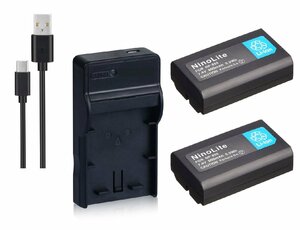 USB充電器 と バッテリー2個セット DC09 と MINOLTA NP-800互換