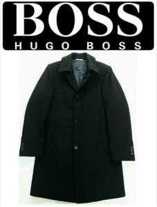 即完売 HUGO BOSS ヒューゴボス 正規品 最高級カシミア混紡ウールシングルコート 44 美品