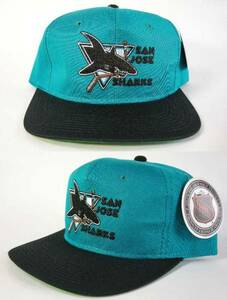 NHL サンノゼ シャークス SHARKS 90s VINTAGE デッドストック ビンテージ スナップバック キャップ CAP SNAPBACK