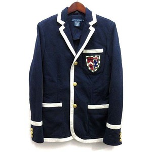 ラルフローレン RALPH LAUREN ウィンブルドン スウェット パイピング ジャケット ブレザー 金釦 ネイビー 紺ブレ 2 ☆AA★ レディース