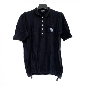 パーリーゲイツ PEARLY GATES 半袖ポロシャツ サイズ1 S - 黒×ブルー×白 レディース 刺繍 トップス