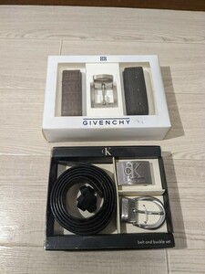 【F877】【未使用】 ブランド ベルト バックル セット おまとめ 2点 Calvin Klein カルバンクライン GIVENCHY ジバンシィ レザー ベルト