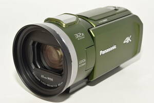 【レアカラーの美品】 パナソニック 4K ビデオカメラ VX2M 64GB 光学24倍ズーム フォレストカーキ HC-VX2M-G　#7051