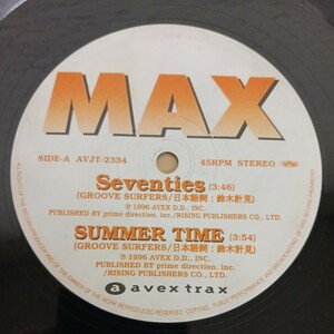 MAX 12インチ 2枚セット Seventies/SUMMER TIME (AVJT-2334) Kiss me Kiss me,Baby (AVJT-2292) 【管4】