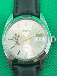 ROLEX ロレックス 6694 オイスターデイト ミッキーダイヤル シルバー文字盤 ゴールドインデックス 手巻 程度良好 cal.1225