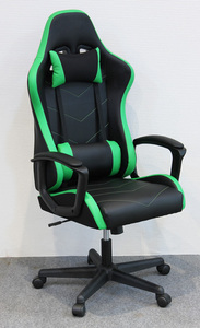 レーシングチェア 合成皮革張り 快適オフィスチェアー グリーン色（緑色） 回転事務椅子 JC-200