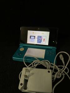 ☆ Nintendo 3DS アクアブルー 初期化済 充電器付き ニンテンドー3DS 任天堂 ニンテンドー 