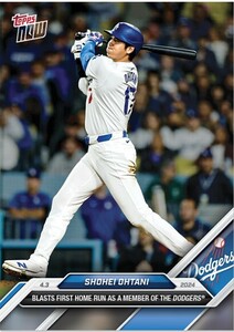 ■TOPPS NOW 2024　大谷翔平　ドジャース移籍　1号ホームラン　記念カード　Shohei OHTANI card #36　ゆうパケットポストmini可能　J