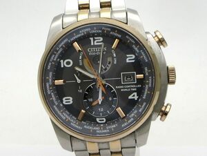 1000円スタート 腕時計 CITIZEN シチズン エコドライブ H820-S087228 電波ソーラー RADIO CONTROLLED WORLD TIME メンズ 3 E60028