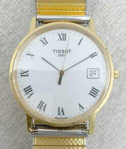 ◇腕時計◆TISSOT ティソ ラウンド 白文字盤 ゴールド QZ クォーツ