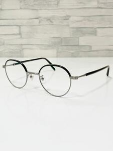 JINS CLASSIC Combination Acetate＆Metal MMF-18A-016 ジンズ ラウンド型 ブラック 眼鏡 良品