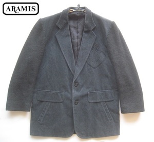 美品6.2万!!アラミス ARAMIS*ベロア×ウールニット 切り替え2つボタンジャケット M グレー 日本製