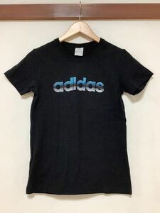 ひ1134 adidas アディダス プリントTシャツ 半袖Tシャツ M レディース ブラック ストレッチ入り